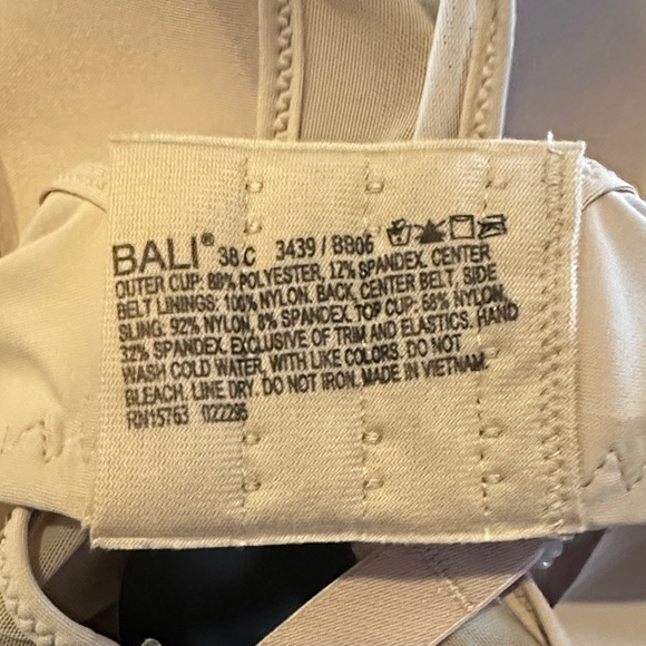 BNWT Bali Soft Pink Underwire Bra size 38C - Picture 7 of 7